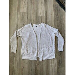 Universal Threads light Beige Knit  womens spring sweater Open Smock Large EUC